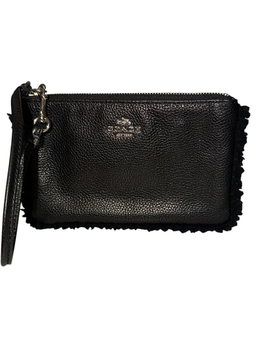 Coach Handbags - Coach Black Pebbled Leather Wristlet